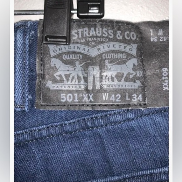 Levi's 501 XX Men's Denim Jeans Blue Washed Button Fly Cotton - Picture 7 of 10